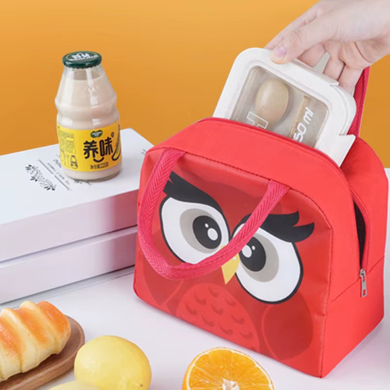Cartoon Cute Fresh Cooler Lunch Bag for Children Aluminum Thermal Oxford Lunch Box Waterproof Nylon Portable Zipper Food Hangbag