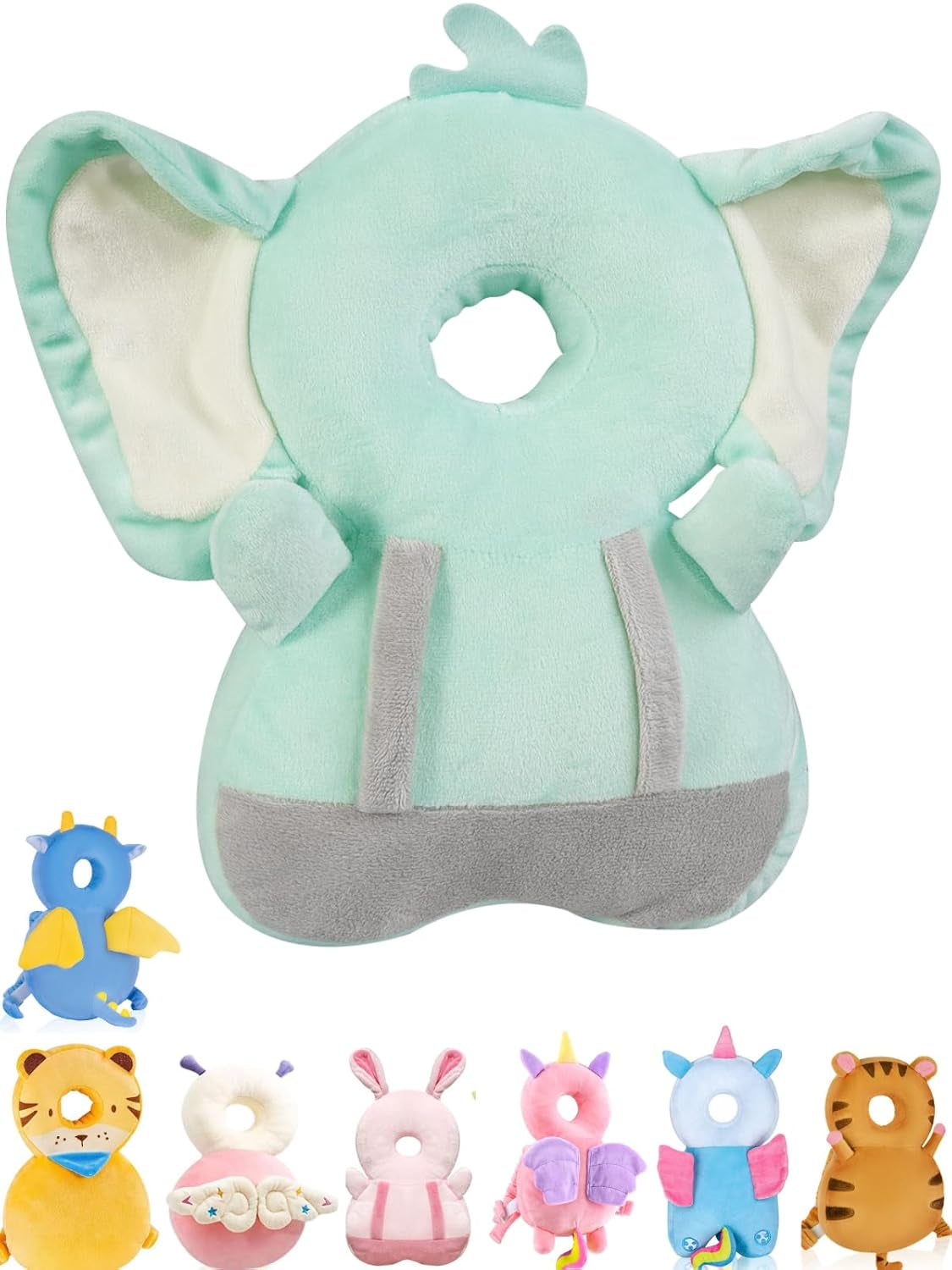 Baby Head Protector,Anti Fall Pillow Backpack for Sitting Crawling Walking,2 Pairs Anti-Slip Socks,Adjustable Toddlers Safety Pad Cushion