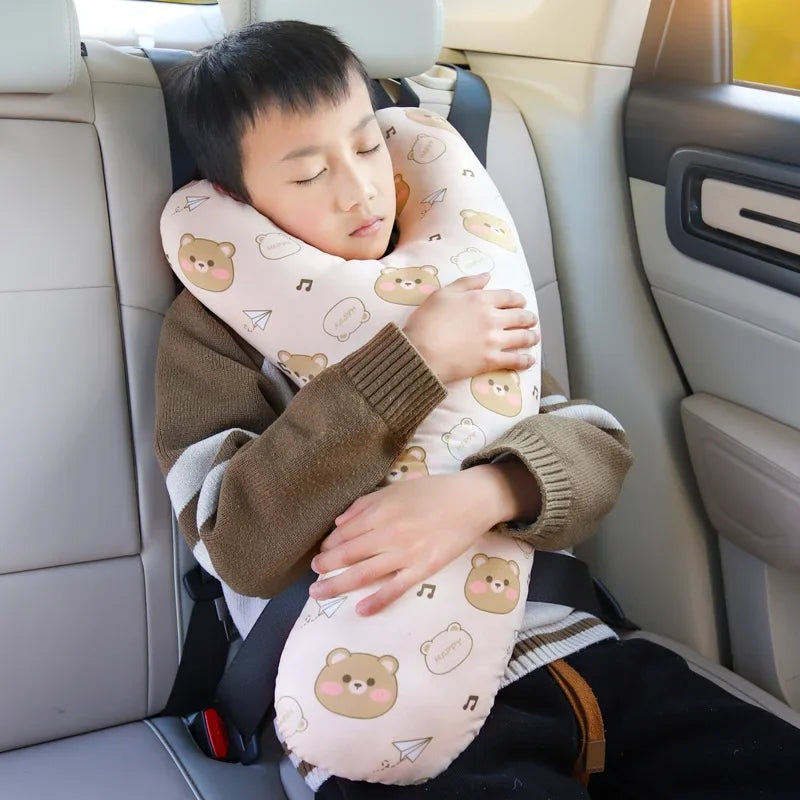 Children'S Car Sleep Headrest Cartoon Car Rear Seat Protection Headrest Adult Car Seat Belt Y-Shaped Pillow Car Seat Pillow