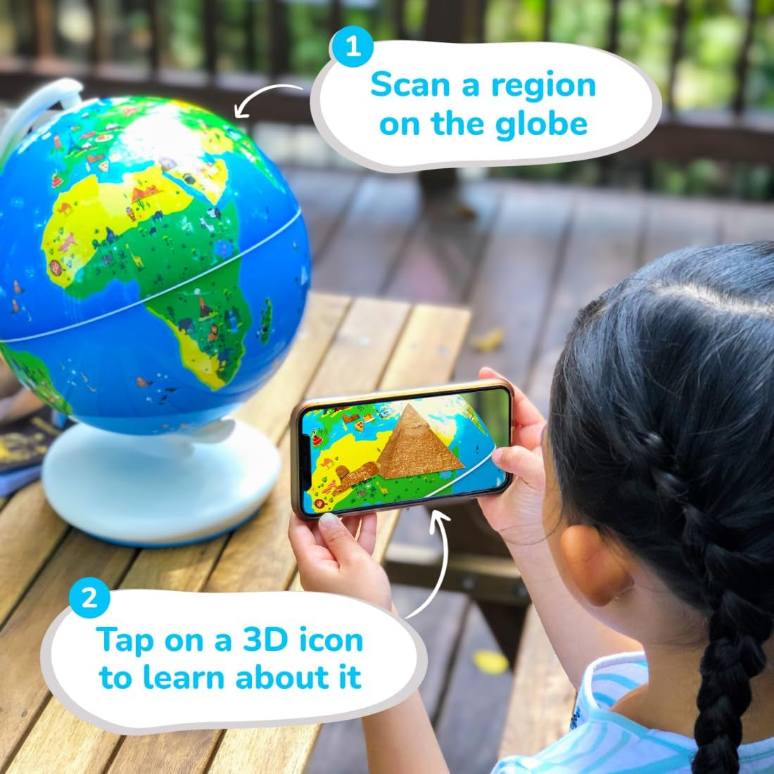 Play Smart Educational Globe for Kids, Interactive AR Toy, Ideal for Preschool Learning, Birthday Gift for Boys and Girls, STEM Toy for Kids Ages 4-10