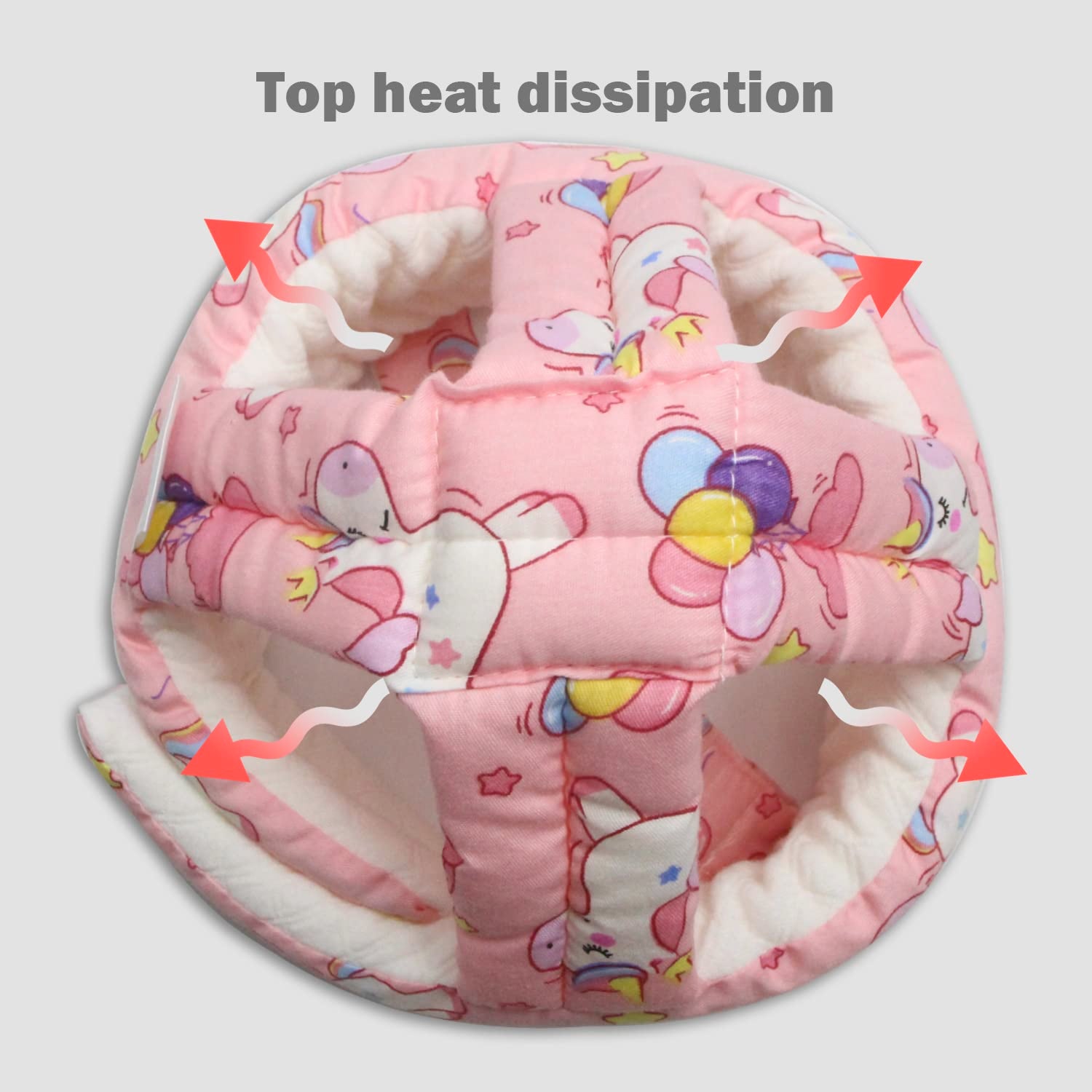 Baby Head Protector Baby Helmet for Crawling Walking, No Bumps Safety Head Adjustable Protective Cap for Walking, Playing (Unicorn)