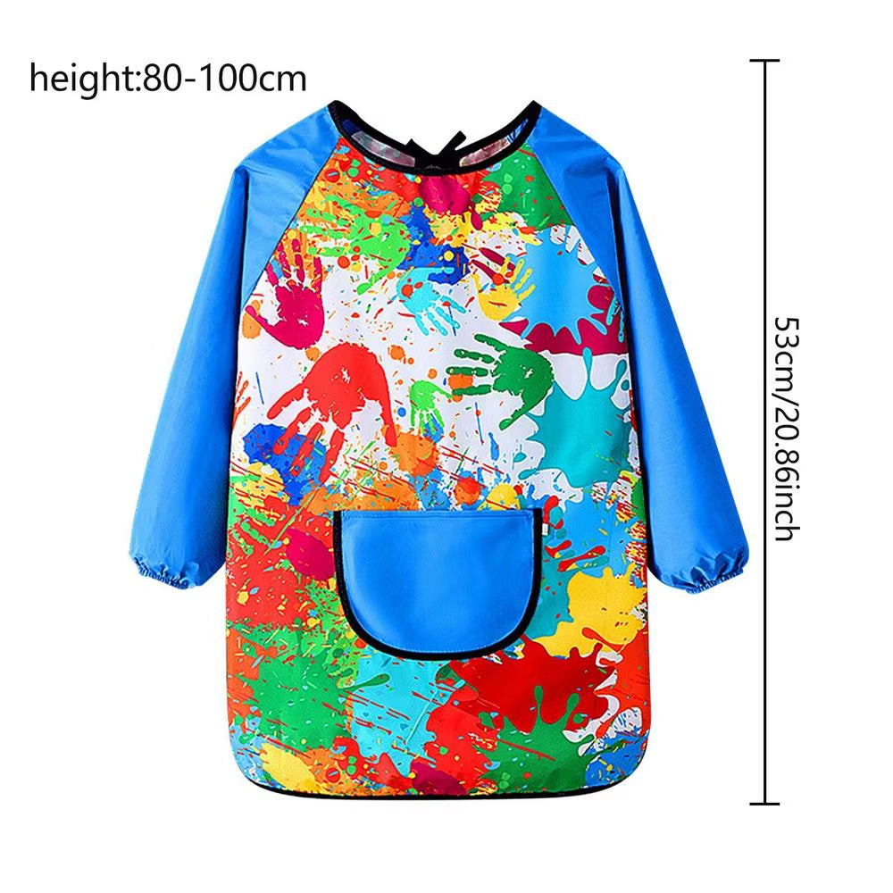 Kids Boys Girls Art Painting Waterproof Drawing Crafts Kindergarten Coat Long Sleeved Apron Feeding Smock for Children Aprons