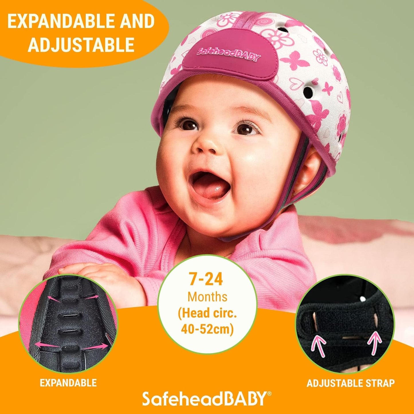 Award-Winning Infant Safety Helmet Baby Helmet for Crawling Walking Ultra-Lightweight Baby Head Protector Expandable and Breathable Toddler Head Protection Helmets - Sporty Blue