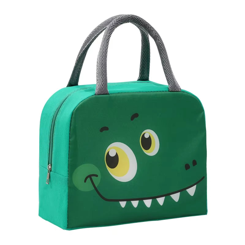 Cartoon Cute Fresh Cooler Lunch Bag for Children Aluminum Thermal Oxford Lunch Box Waterproof Nylon Portable Zipper Food Hangbag