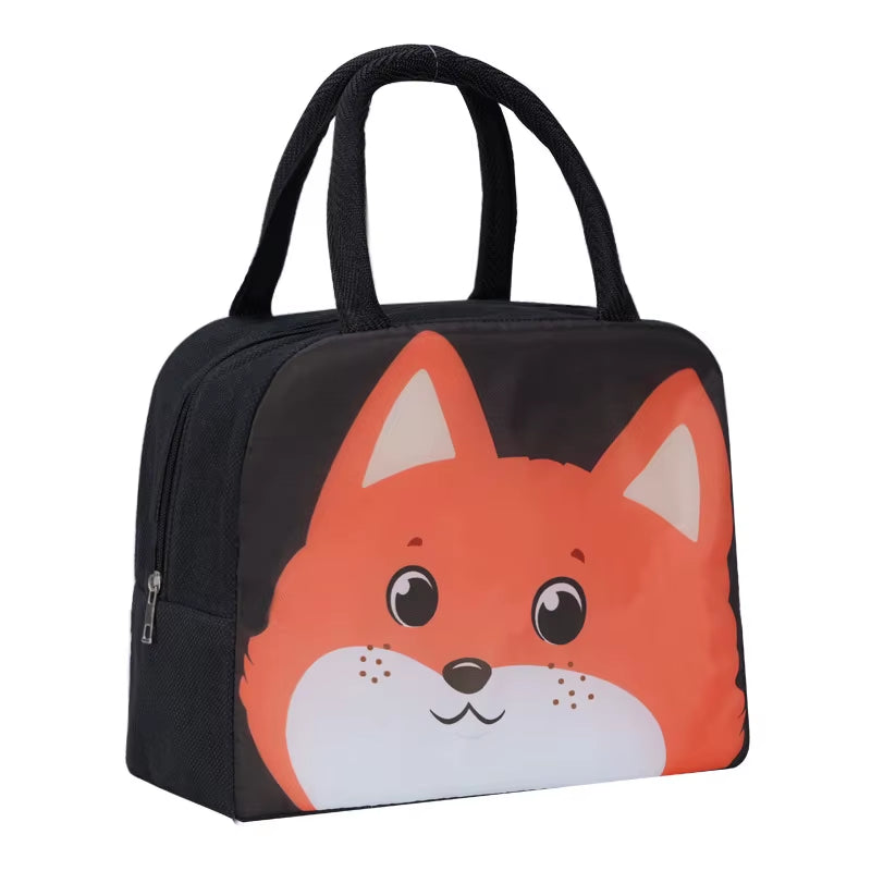 Cartoon Cute Fresh Cooler Lunch Bag for Children Aluminum Thermal Oxford Lunch Box Waterproof Nylon Portable Zipper Food Hangbag
