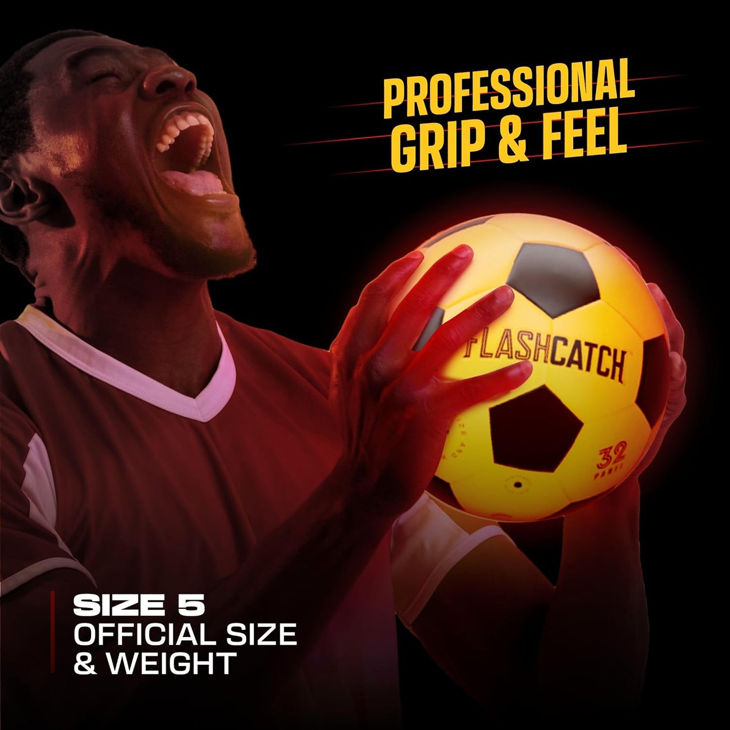 Light up Soccer Ball - Glow in the Dark - NO 5 - Sports Gear Gifts for Boys & Girls 8-15+ Year Old - Kids, Teens Gift Ideas - Cool Boy Toys Ages 8 9 10 11 12 13 14 15 Glowing Night Activity