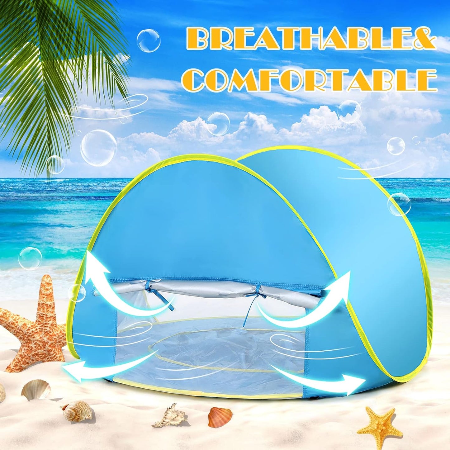 Baby Pool Tent, UV Protection Infant Pop up Sun Shelters Shade