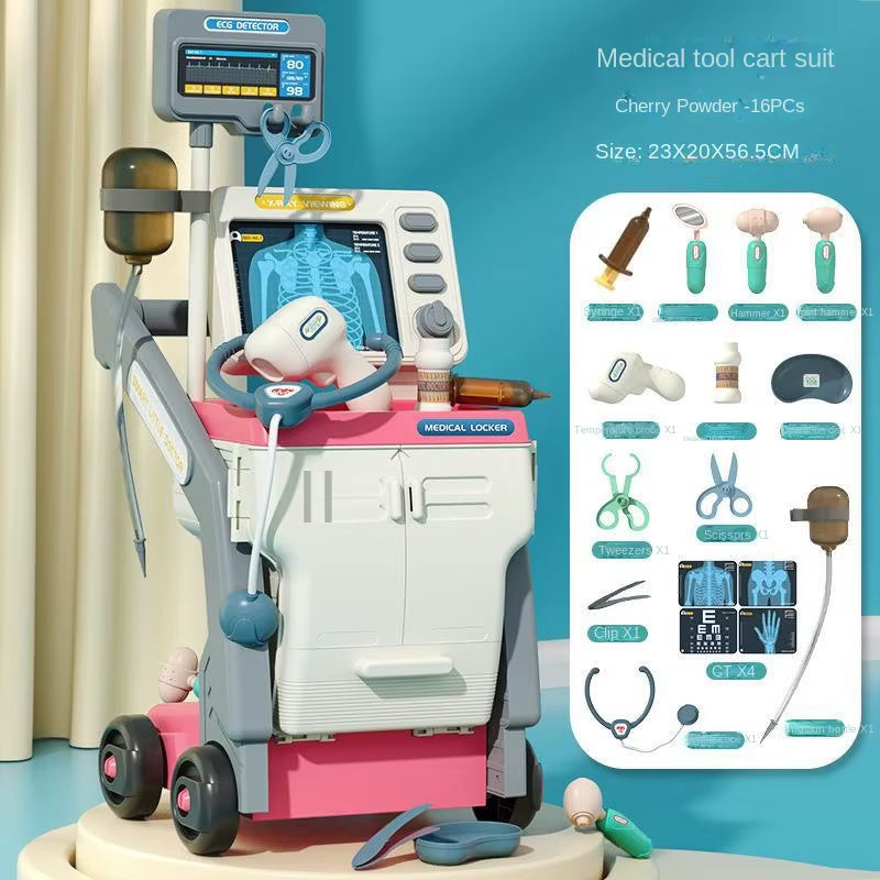 Doki Toy Children'S Medical Handcart Set Family Toy Doctor'S Workbench Children'S Simulation Medical Tool Hot 2024 Dropshipping