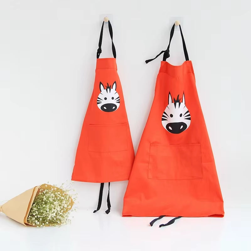 Kids Cartoon Apron Kitchen Apron Waterproof Cotton Linen Cloth Restaurant Cooking BBQ Bib Kids Apron Home Cleaning Tools