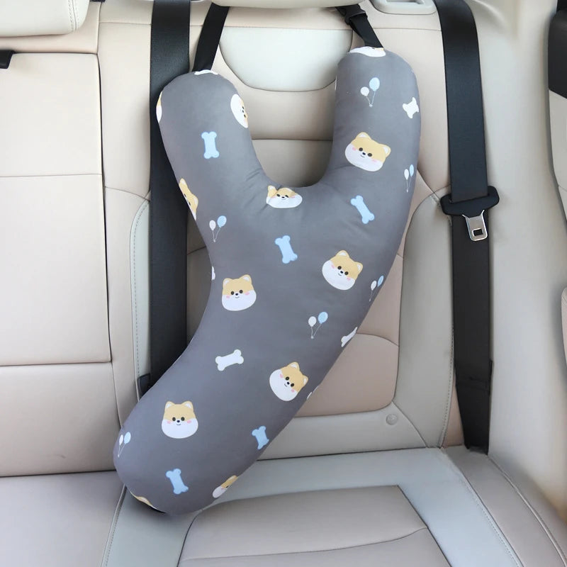 Children'S Car Sleep Headrest Cartoon Car Rear Seat Protection Headrest Adult Car Seat Belt Y-Shaped Pillow Car Seat Pillow