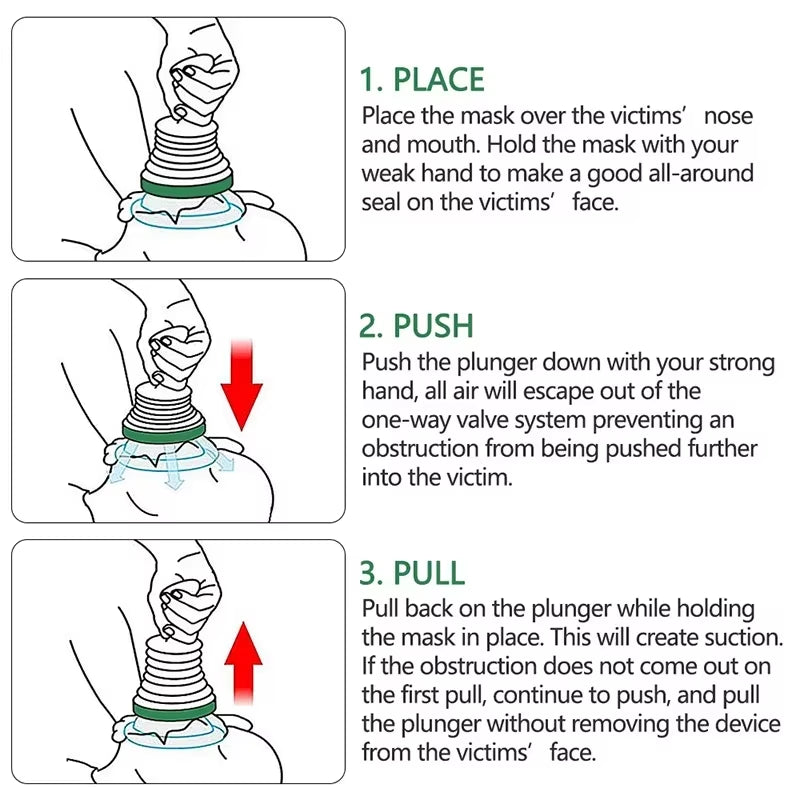 Home Travel Adult Children Emergency Choking Rescue Device Vac Kit CPR First Aid Asphyxia Choke Rescues anti Suffocation Helper