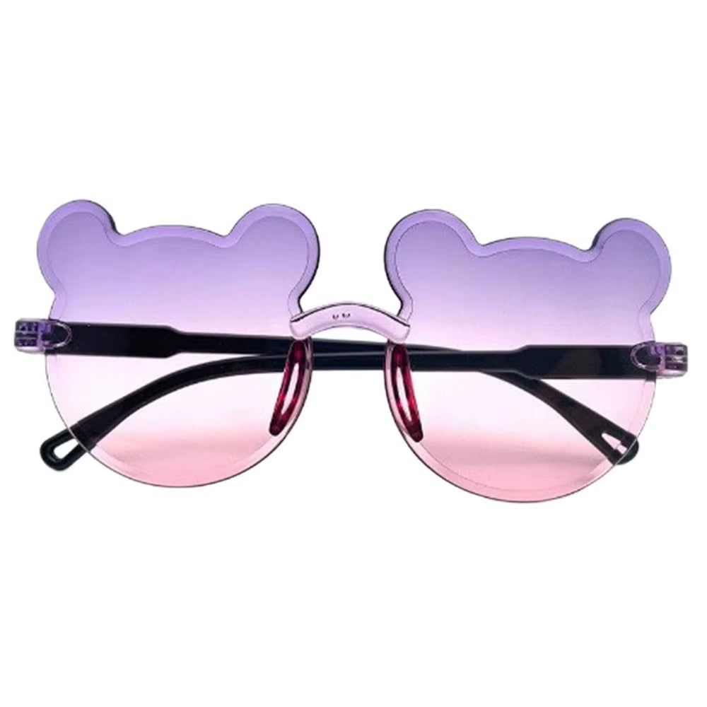 New Kids Sunglasses Cartoon Bear Sunglasses for Boy Girl Children Rimless Sunglasses UV375 Sunglasses Outdoor Anti-Glare Eyewear