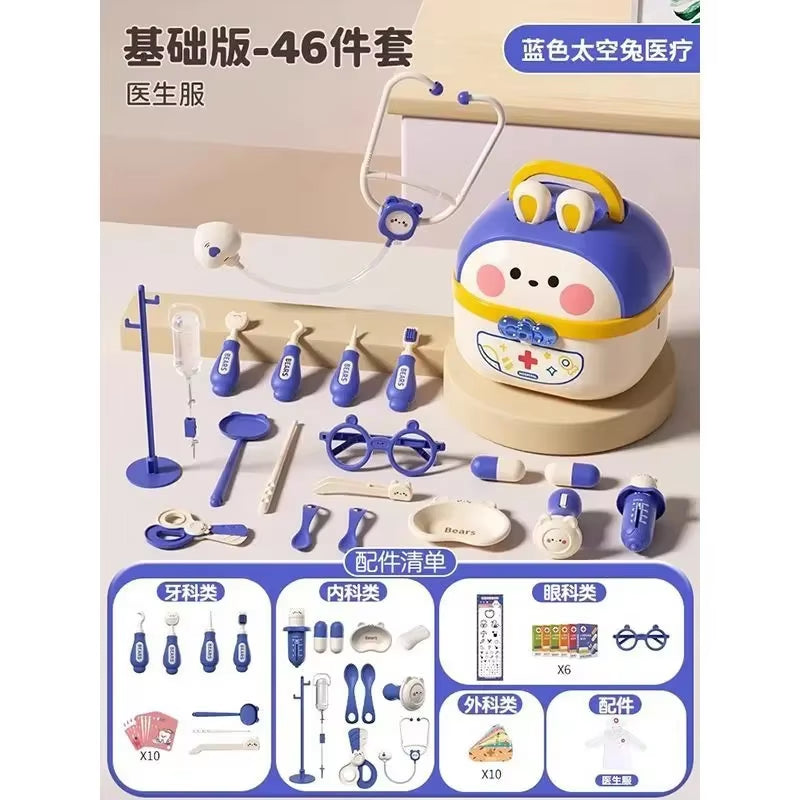 Bunnies Doctor Toys for Kids Hospital Nurse Doctor Role Play Kit Medical Dentist Kit Play Set Educational Toy Gift for Boy Girl
