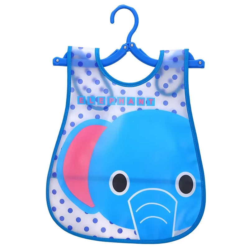 Adjustable Baby Bibs EVA Plastic Waterproof Lunch Feeding Bibs Baby Cartoon Feeding Cloth Children Baby Apron Babador De Bebe