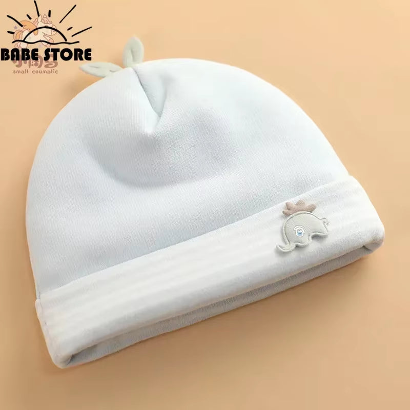 0-6 Months Baby Hats Newborn Beanie Winter Warm Thicker Cotton Soft Elastic Baby Cap for Girls Boys Infant Bonnet Accessories