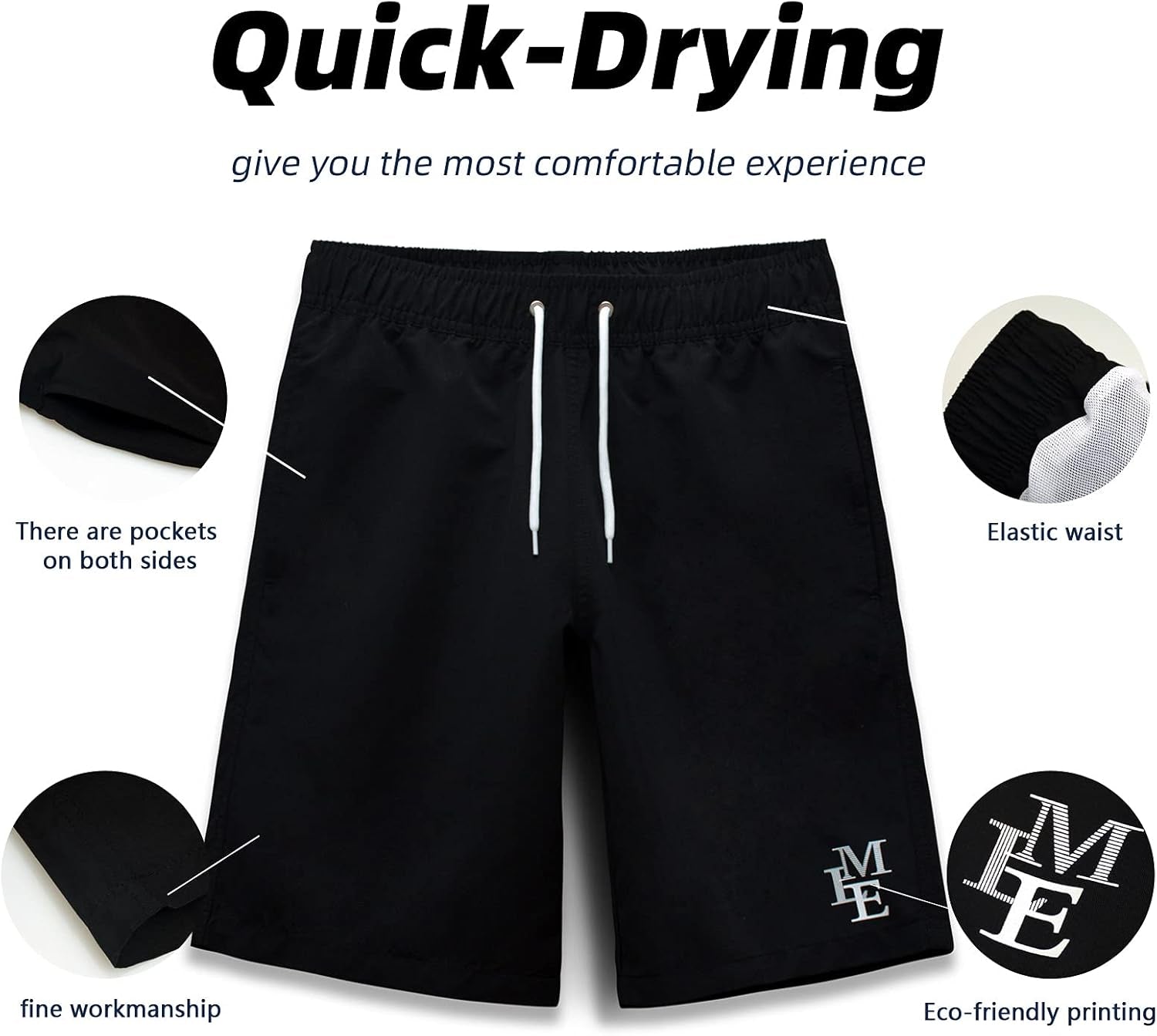 Boys Swim Trunks Quick Dry Beach Board Shorts Swimwear Bathing Suits Size 8,10-12,14-16,18-20