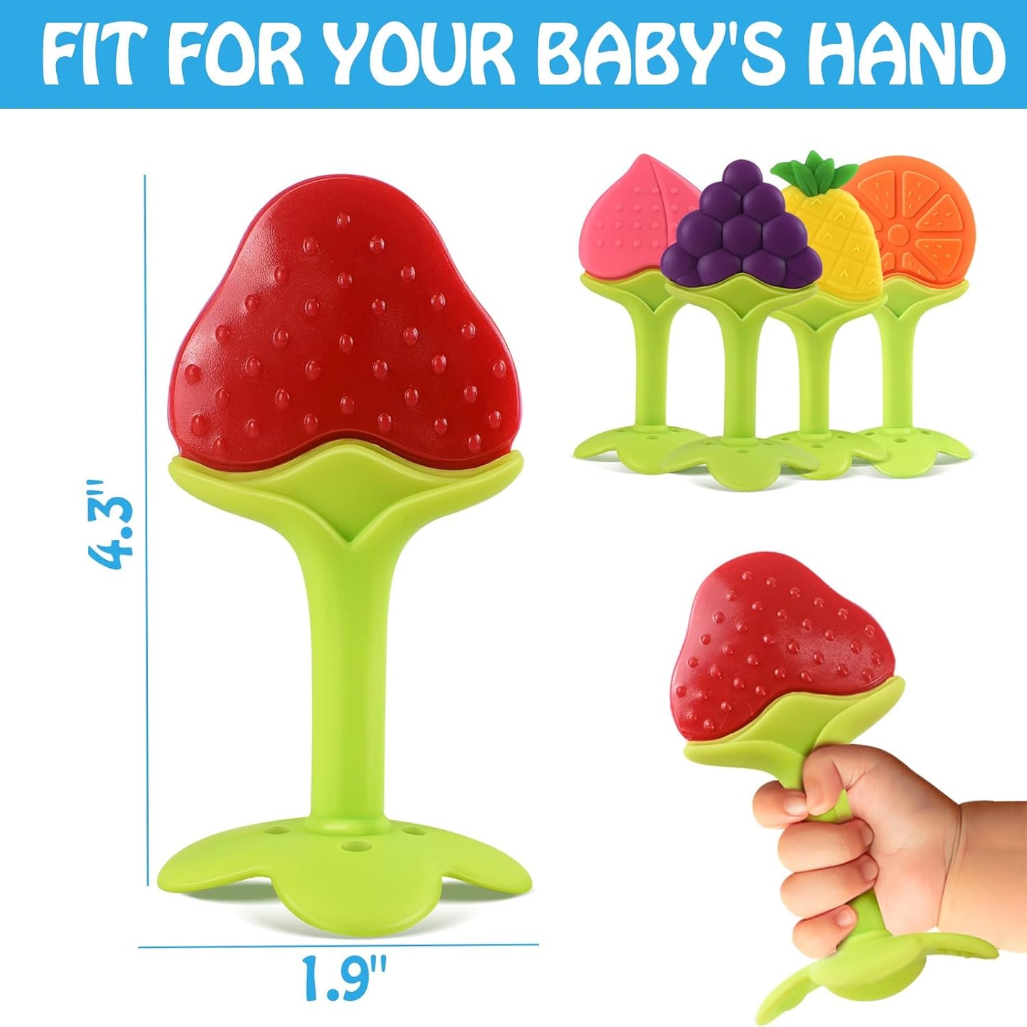 Teething Toys (5 Pack) - Infant Teething Keys Set, Bpa-Free, Natural Organic Freezer Safe for Infants and Toddlers, Silicone Baby Teethers