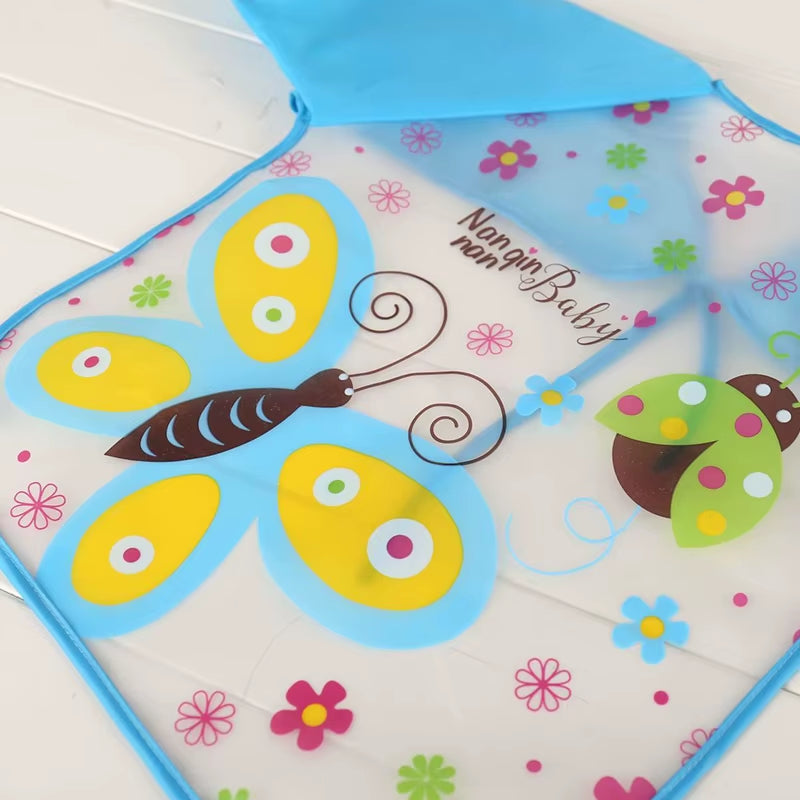 0-3 Years Baby EVA Waterproof Anti-Dirty Bib Long Sleeve Strap Coat Dirt Proof Soft Feeding Bib Cute Cartoon Pattern Burp Cloths
