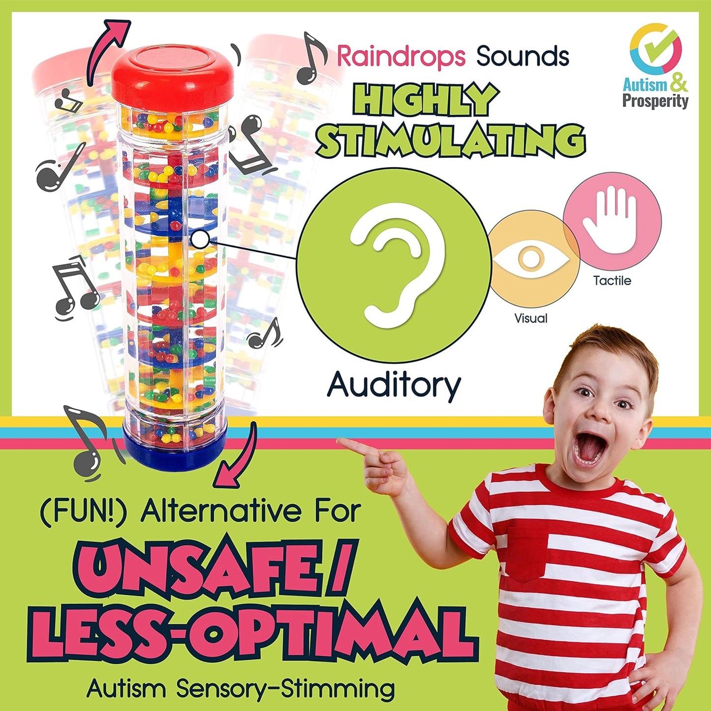 Kids Toys All-Around Sensory Stim Alt Autistic Children Set, ASD Boys Girl Teen Rainmaker Bubbler Balls Special Needs No 1-3 Toddlers Age 3 4 5-7 8-12 Years Old Products Gifts Game