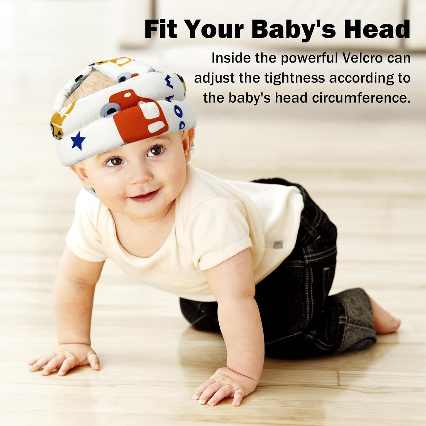Baby Head Protector for Crawling Walking, Baby Helmet Adjustable No Bumps and Soft Cushion, Infant Safety Cap for Kid Learning to Walk