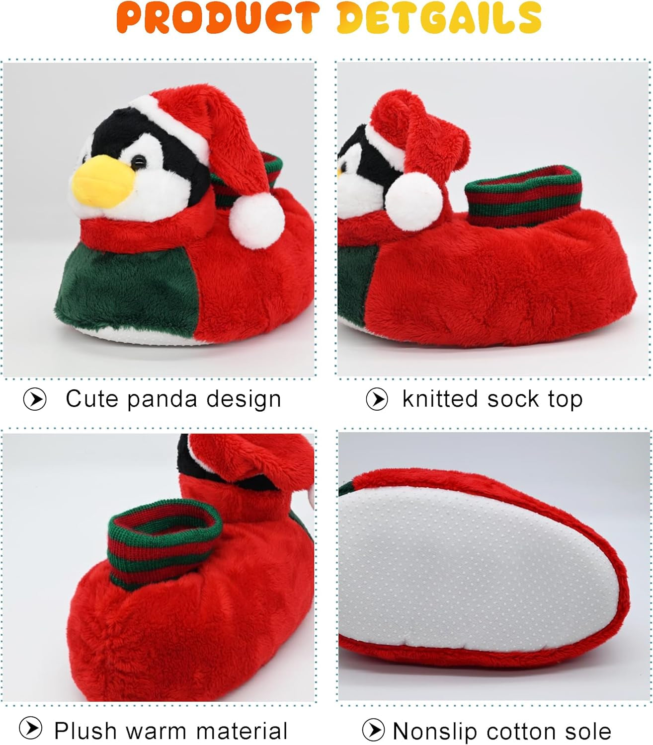 Fuzzy Animal Slippers for Toddler and Little Kids, Moose Giraffe Dog Slippers for Boys Girls
