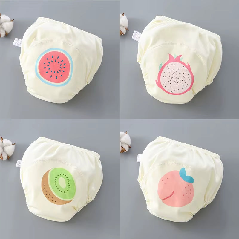 4PCS Baby Waterproof Diapers Pee Shorts Underwears Reusable Soft Ecological Cotton Toddler Potty Training Pants for Boys Girls
