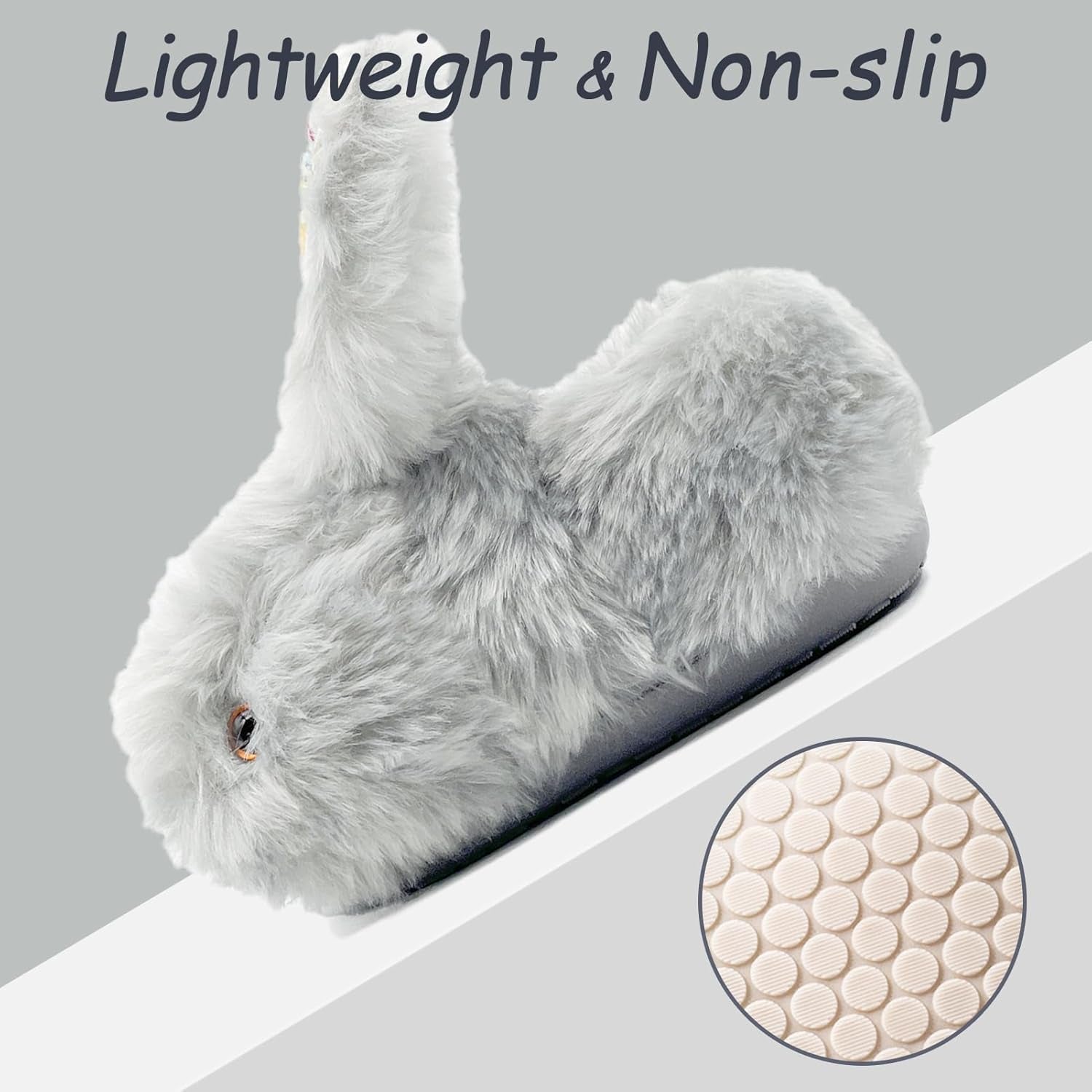 Toddler Slippers Girls Boys Kids Bunny House Slipper Winter Cute Rabbit Slippers Warm Soft Plush Fuzzy Slippers Indoor Non-Slip Animal Cartoon Slippers
