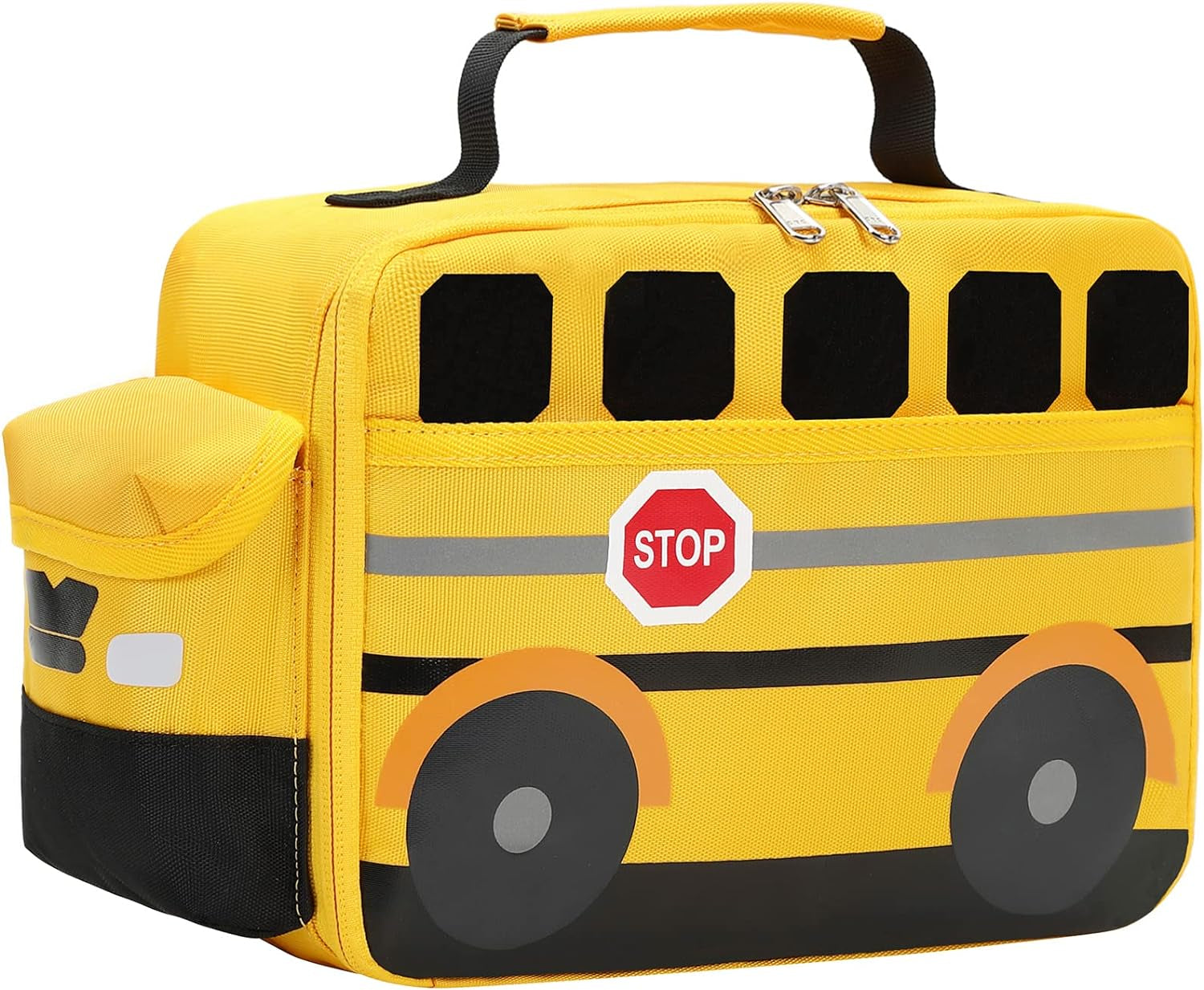 Insulated Lunch Box for Kids Boys Girls School Lunch Bags Reusable Cooler Thermal Meal Tote for Picnic (Yellow School Bus)