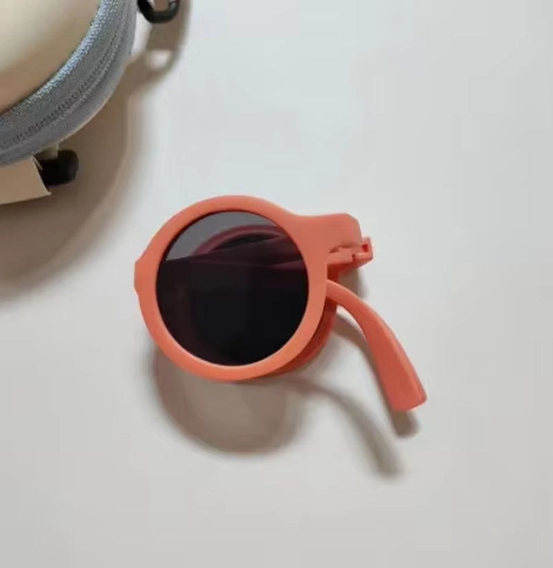 Foldable Kids Sunglasses Girls Boys Cute round Sun Glasses Children Street Beat Eyeglasses Baby Shades Eyewears UV Protection