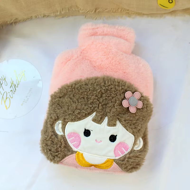 Reusable Winter Warm Heat Hand Warmer PVC Stress Pain Relief Therapy Hot Water Bottle Bag with Knitted Soft Cozy Cover
