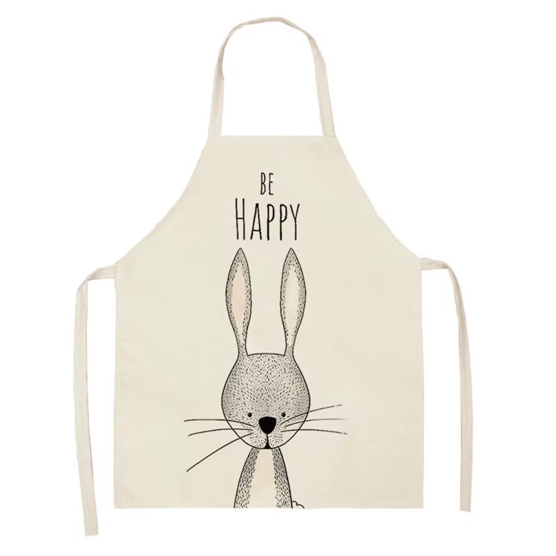 Cartoon Animal Style Cooking Apron for Children Home Sleeveless Cotton Linen Aprons Hedgehog Lion Pattern Custom Bib Room Aprons