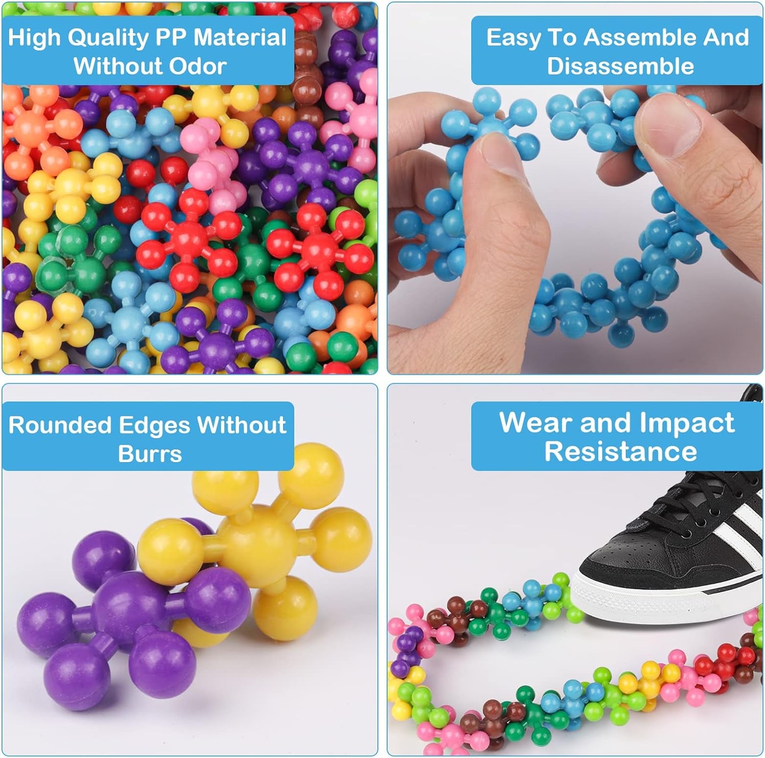 600 PCS Building Blocks Connect Toys,Interlocking Solid Plastic Educational Toys Sets for Preschool Kids Boys and Girls Aged 3+, Promote Fine Motor Skills and Sensory Development.