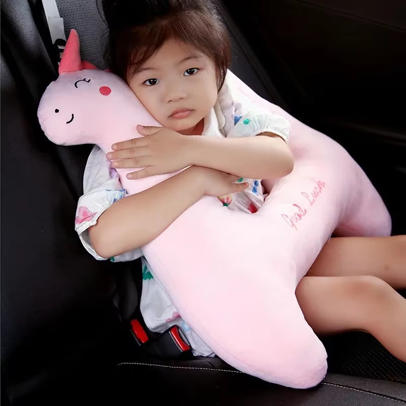 Children'S Car Pillow Sleep Headrest Cartoon Car Rear Seat Protection Shoulder Car Seat Belt Sleep Pillow Neck Pillow Headrest