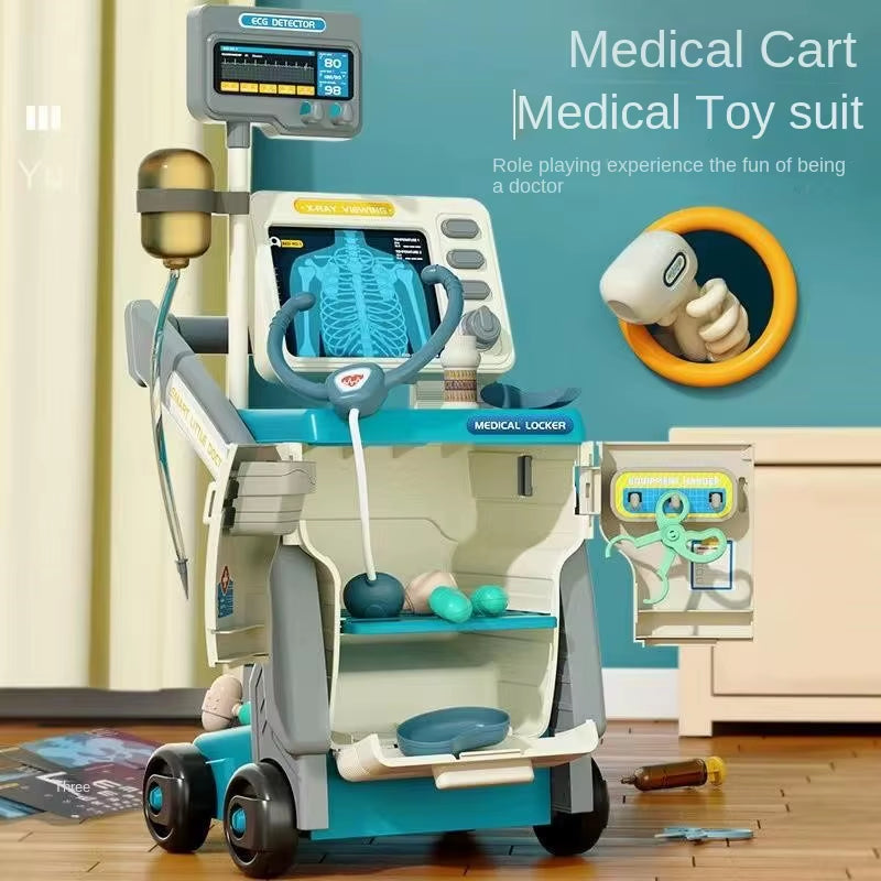 Doki Toy Children'S Medical Handcart Set Family Toy Doctor'S Workbench Children'S Simulation Medical Tool Hot 2024 Dropshipping