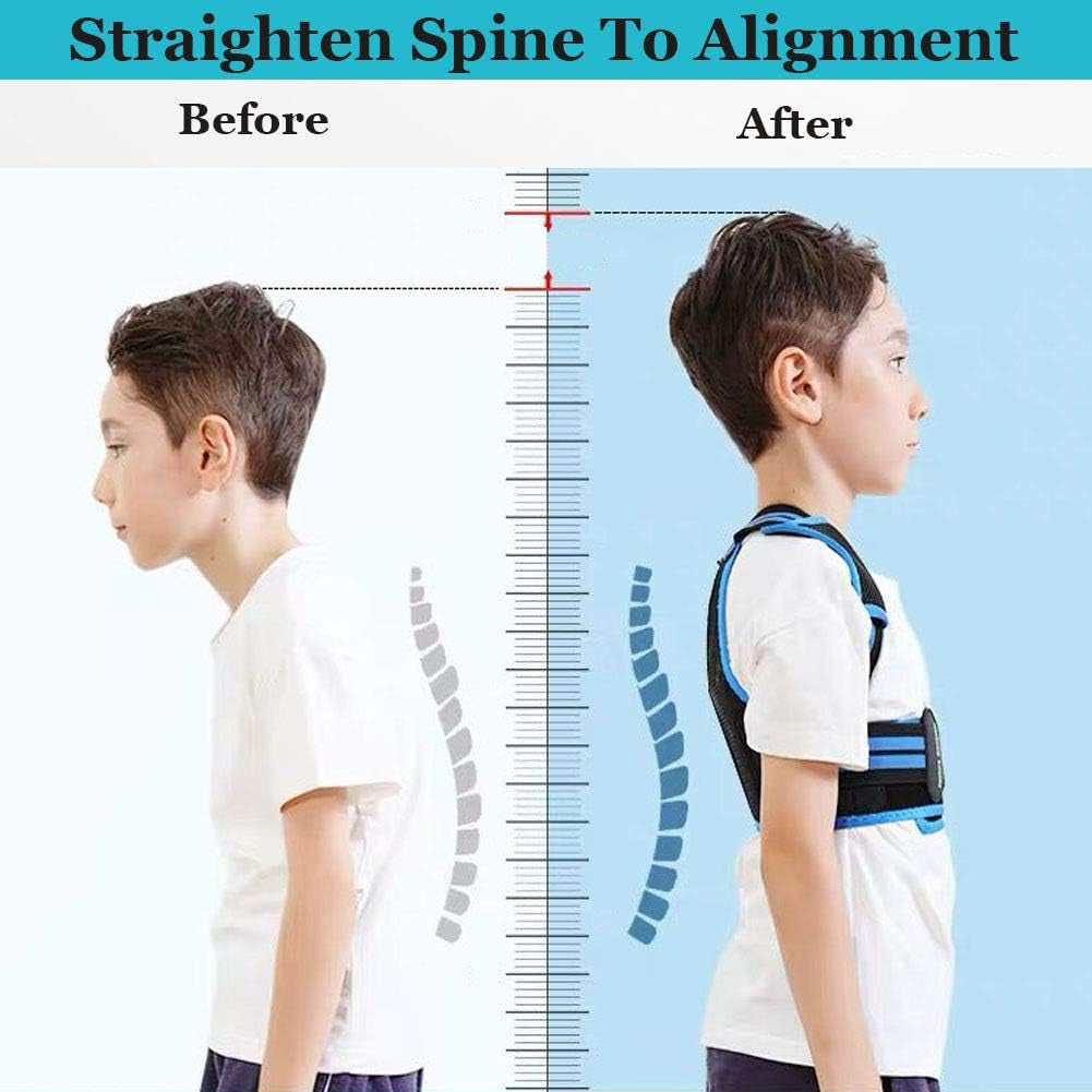 Professional Posture Corrector for Kids, Adjustable Upper Back Posture Brace for Teenagers Boys and Girls under Clothes Spinal Support to Improves Slouch, Prevent Humpback, Relieve Back Pain