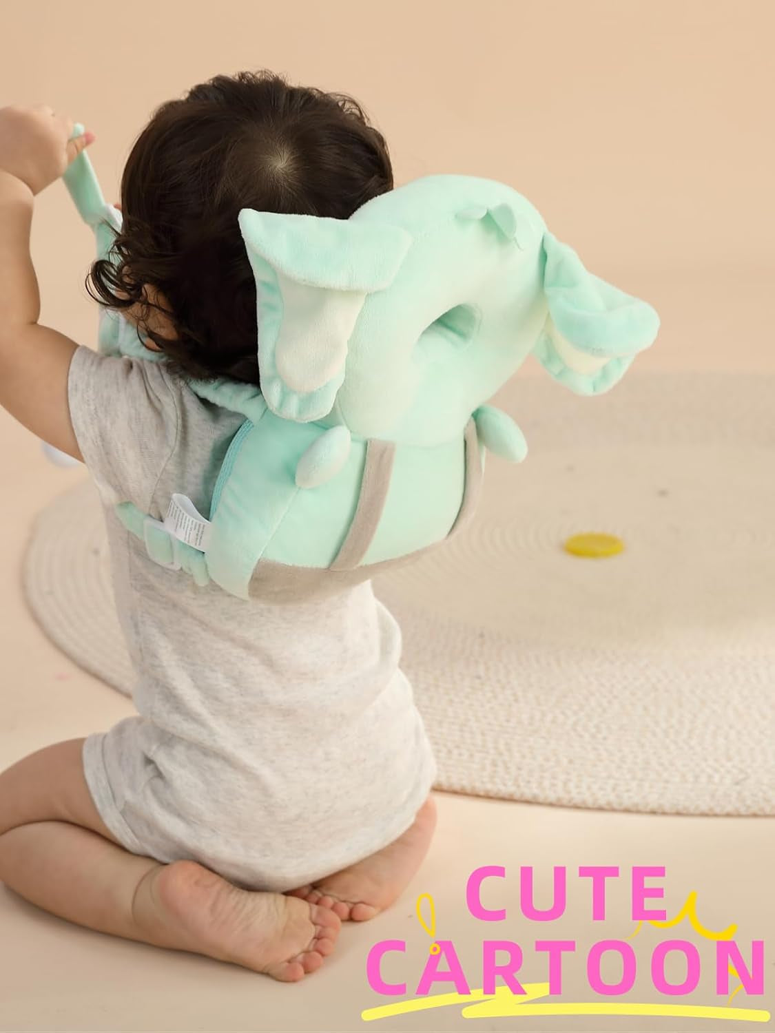 Baby Head Protector,Anti Fall Pillow Backpack for Sitting Crawling Walking,2 Pairs Anti-Slip Socks,Adjustable Toddlers Safety Pad Cushion