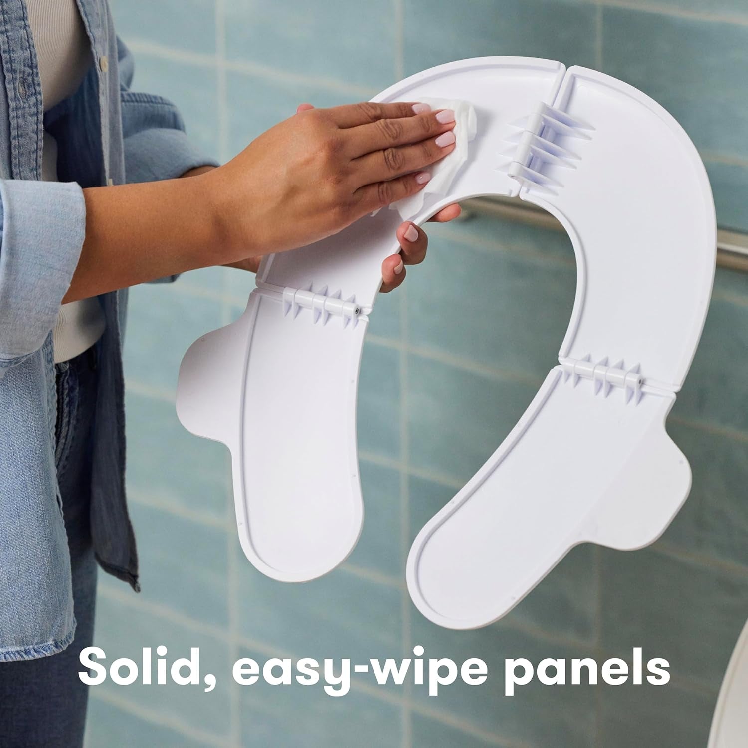 Fold-And-Go Potty Seat for Toilet | Foldable Travel Potty Seat for Toddler, Fits round & Oval Toilets, Non-Slip Base, Handles, Includes Free Travel Bag