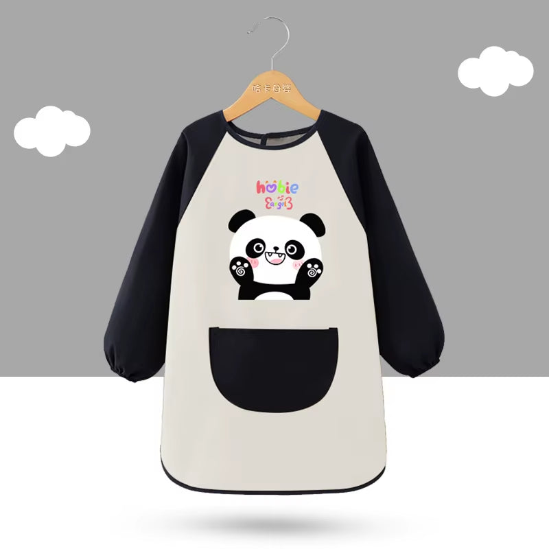 Children'S Waterproof Drawing Clothes Kindergarten Cover Dining Bib Waterproof Reverse Dressing Boys' and Girls' Aprons