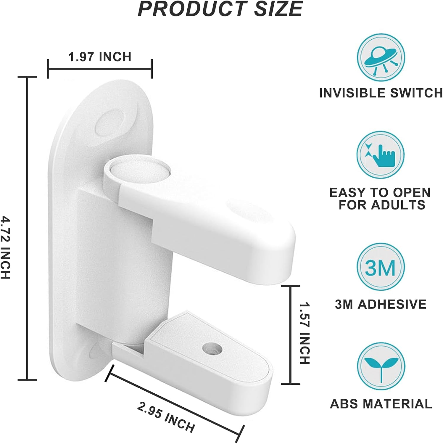 Childproof Door Lever Lock (2 Pack) Prevents Toddlers Pets from Opening Doors, Door Handle Lock for Babyproofing, Durable Safe ABS Material Strong Adhesive, No Drill Tool Needed Easy to Install