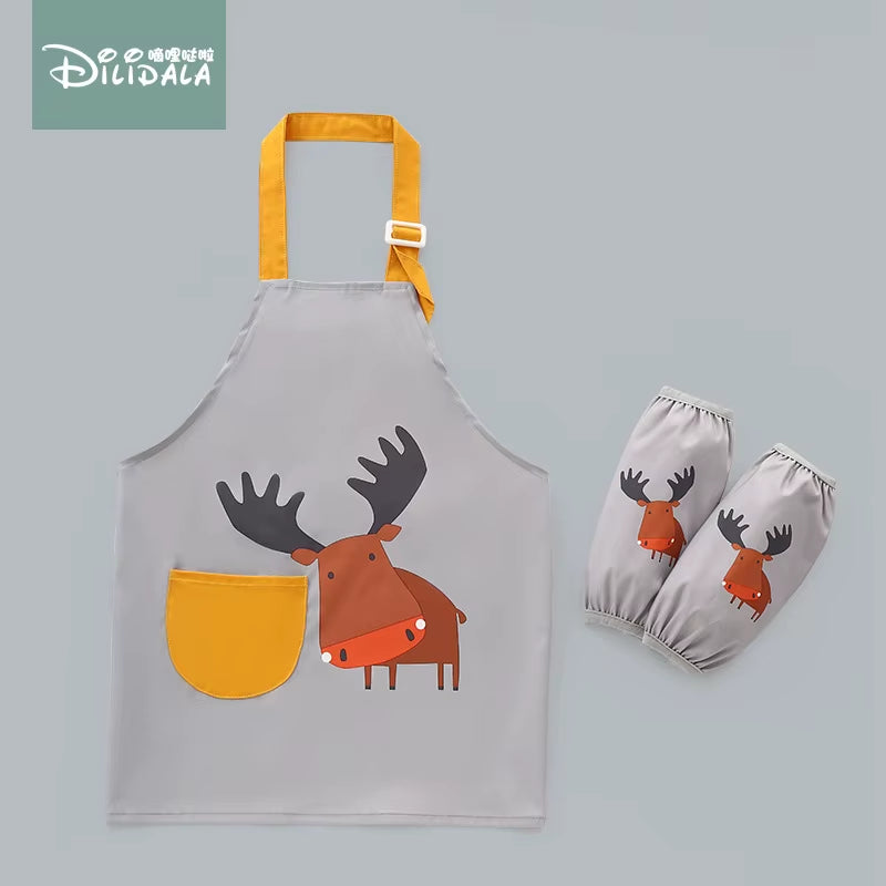 3Pcs Baby Bibs Apron Child Kids Painting Cooking Baking Pinafore Food Waterproof Toddle Boys Girls Kitchen Smock BBQ Clothes