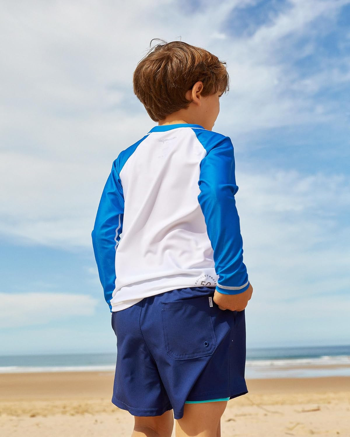 Boys Swim Trunks with Compression Liner Toddler Stretch Swim Shorts