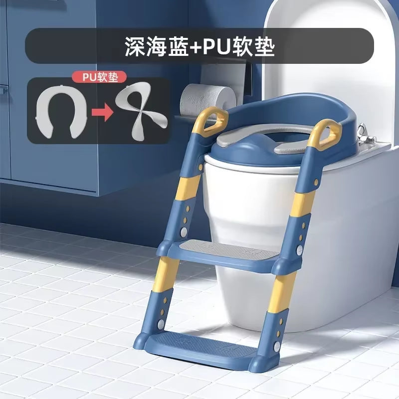 New Stepped Children'S Toilet Foldable Foot Stool Multi-Functional Toilet Boy Girl Baby Toilet Training Potty Ladder for Kids