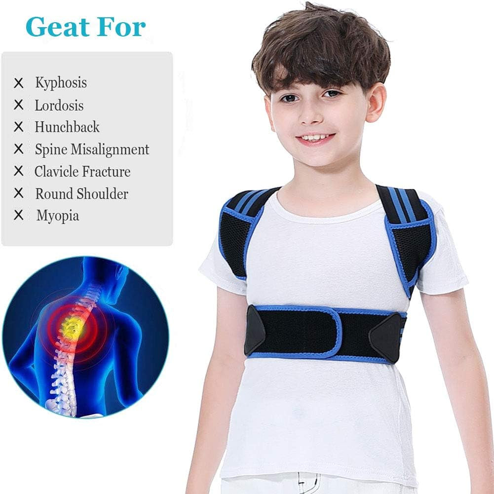 Professional Posture Corrector for Kids, Adjustable Upper Back Posture Brace for Teenagers Boys and Girls under Clothes Spinal Support to Improves Slouch, Prevent Humpback, Relieve Back Pain