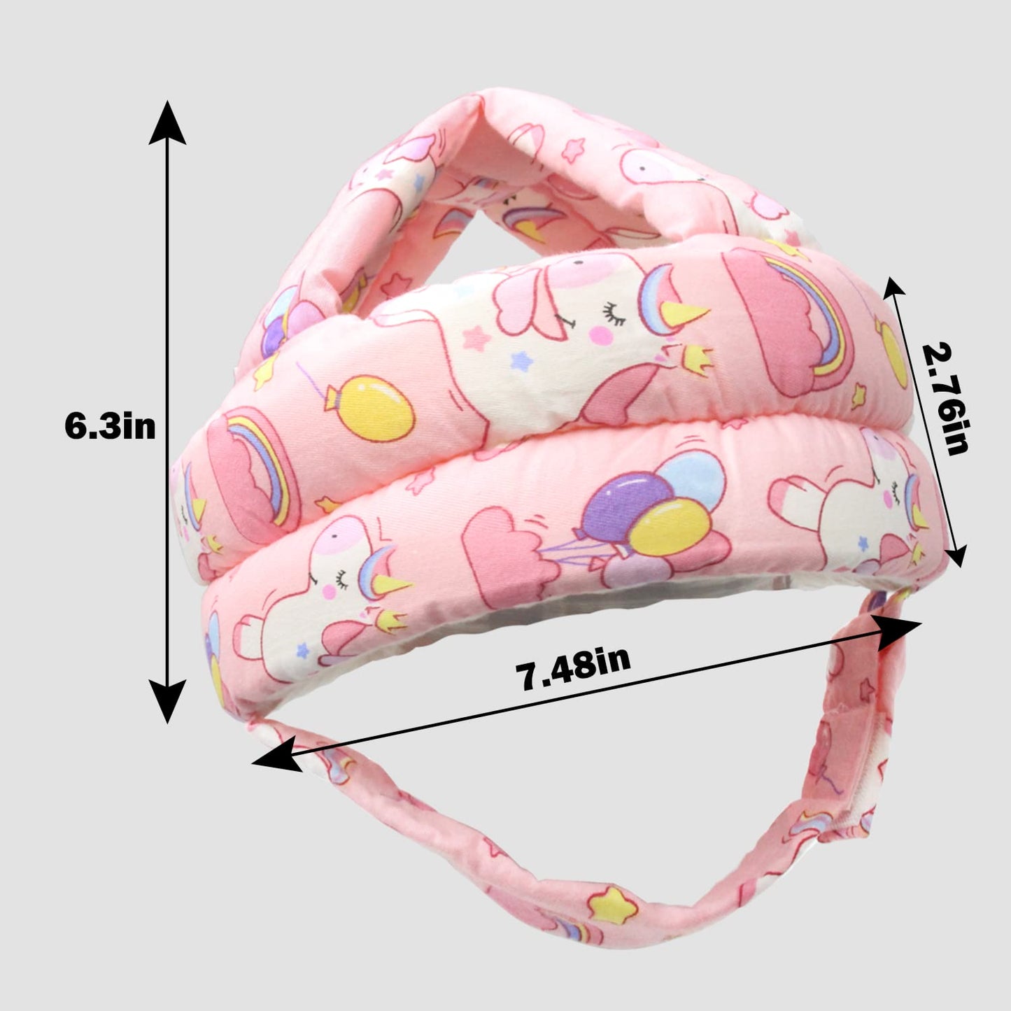 Baby Head Protector Baby Helmet for Crawling Walking, No Bumps Safety Head Adjustable Protective Cap for Walking, Playing (Unicorn)