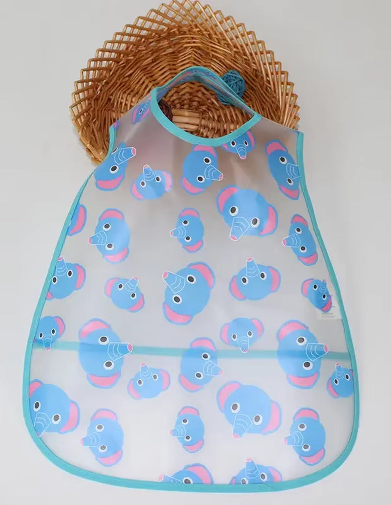 Adjustable Baby Bibs EVA Plastic Waterproof Lunch Feeding Bibs Baby Cartoon Feeding Cloth Children Baby Apron Babador De Bebe