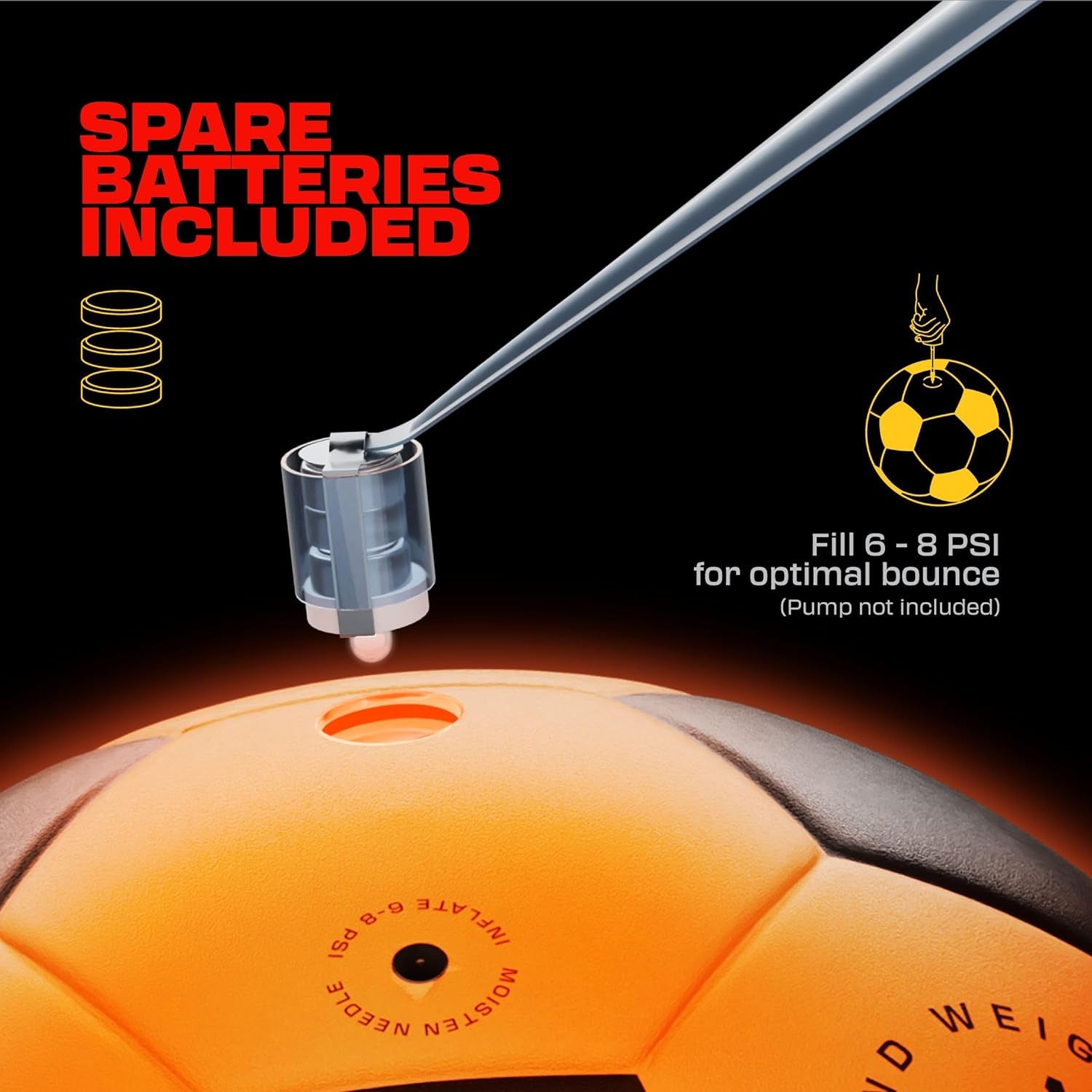 Light up Soccer Ball - Glow in the Dark - NO 5 - Sports Gear Gifts for Boys & Girls 8-15+ Year Old - Kids, Teens Gift Ideas - Cool Boy Toys Ages 8 9 10 11 12 13 14 15 Glowing Night Activity