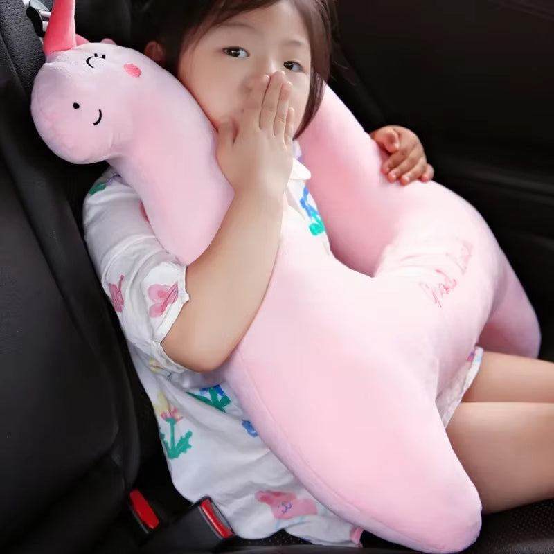 Children'S Car Pillow Sleep Headrest Cartoon Car Rear Seat Protection Shoulder Car Seat Belt Sleep Pillow Neck Pillow Headrest