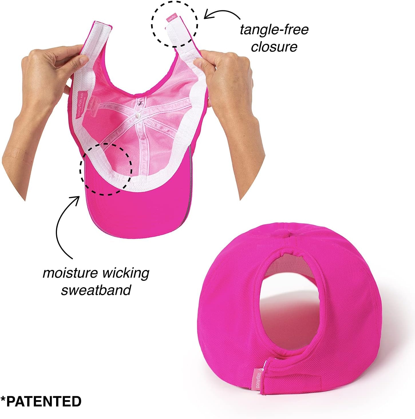 Kids Active Ponytail Hat - Ponytail Cap, Girls Baseball Hat, Full Back Opening, Cute Hats for Girls Ages 7-12 Years