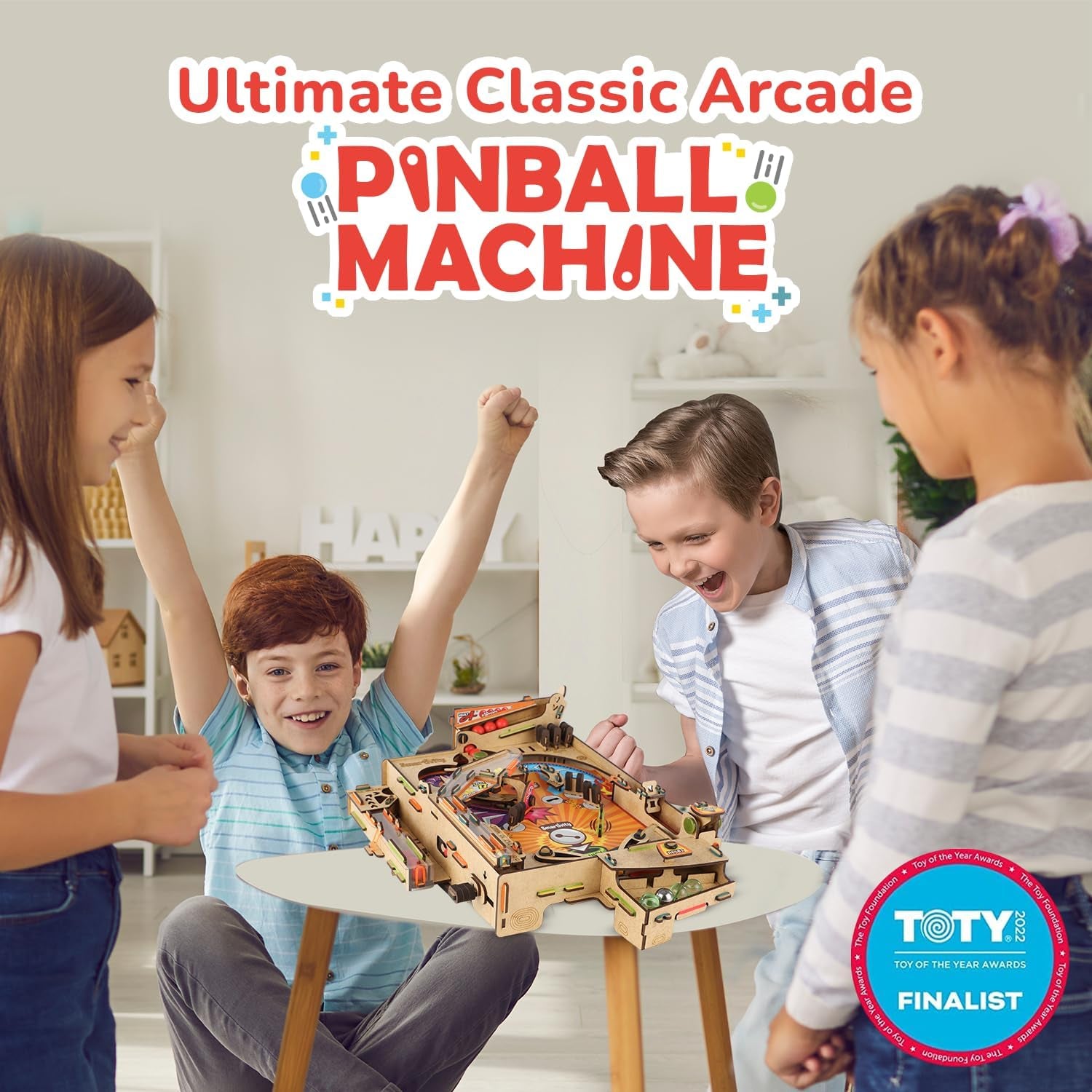DIY Pinball Machine Toy for Ages 8-99 Year Old | Award Winning Arcade Game | Birthday Gift Ideas for Kids & Adults | STEM Toy for Boys & Girls I Fun Family & Party Game