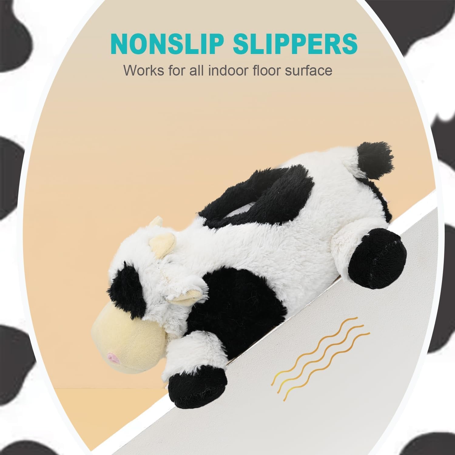 Indoor Fuzzy Winter Animal Panda and Cow Plush Slippers for Adult Women Men Boys Girls Kids